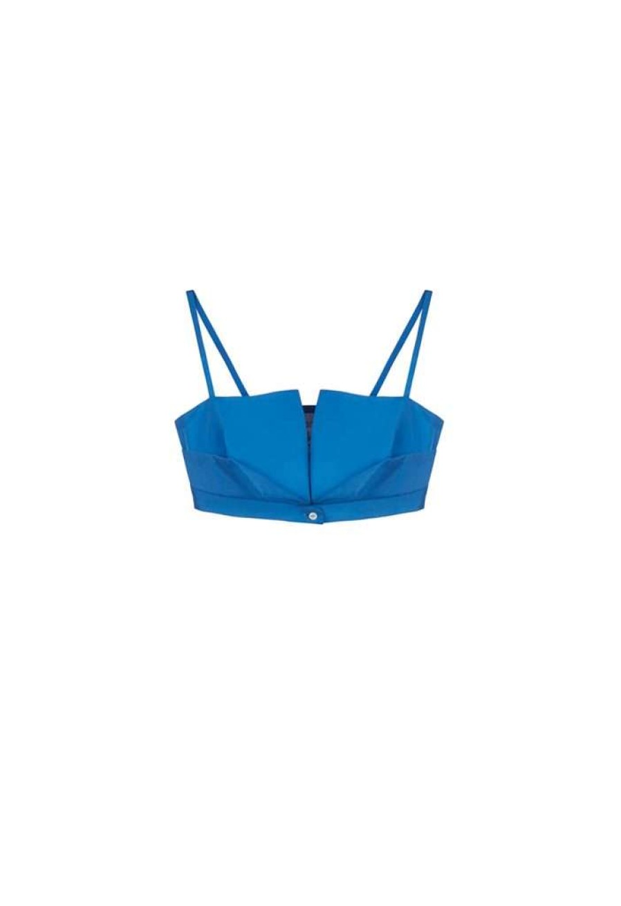 SARA ROKA Gillyna Top Doppio Colletto Bralette Blu - Sara Roka | Superiore